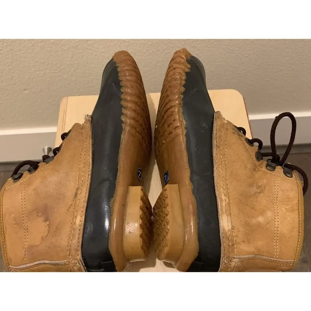 Vtg Womens Chris Craft Duck Boots High Top Footwear Leather Shoes Size 7